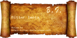 Bitter Imola névjegykártya